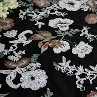 Tissu Jacquard de Luxe LH, Brocart Floral, Dentelle, Tricot, Tissé, Broderie de Paillettes pour Robes de Soirée, Mariages, Textiles de Maison, Filles