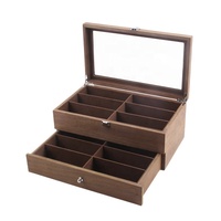 Estuche de Madera Cuadrado de Doble Capa para Gafas, Certificado ISO9001, Ideal para Almacenamiento y Exhibición de Gafas en Tiendas