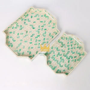 Plateau de service rectangulaire écologique en nacre, couleur personnalisée, décoratif, fait main, polyvalent, luxe simple, Vietnam - Product Image 3