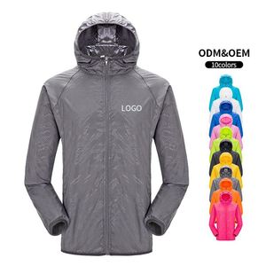 Veste coupe-vent unisexe à capuche personnalisable avec logo, en nylon/acrylique, respirante, séchage rapide, avec fermeture éclair, pour le cyclisme - Product Image 2