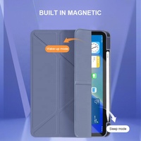 Étui pliable en PU pour tablette iPad 10 2025 11 Pro 9.7/10.2/10.5/10.9/11/12.9/13 pouces, coque transparente avec emplacement pour stylet