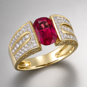 Anello in Stile Gemma Color Oro per Donne, Gioiello da Dito alla Moda per Uso Quotidiano e Feste - Product Image 1