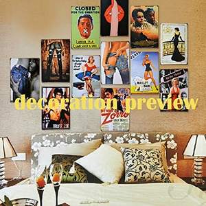 Panneaux en métal aluminium vintage Pin-Up Girl, décoration murale rétro pour bar, pub, cave d'homme, décoration de la maison - Product Image 5