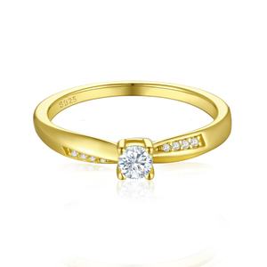 Anillo de Compromiso de Plata de Ley 925 al por Mayor, Chapado en Oro de 14k y 18k, con Circonita, Estilo Clásico, para Aniversarios, Bodas y Fiestas - Product Image 2