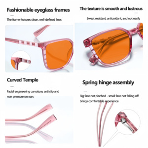 Montura Óptica Sunray Design, Venta Directa de Fábrica en China, Lentes Anaranjadas con Bloqueo de Luz Azul para Hombre y Mujer, Montura Duradera TR90 - Product Image 4