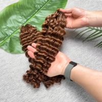 Fournisseurs de Cheveux Naturels Non Traités 100% Naturels Grade 12A Brun Chocolat # Extensions de cheveux humains vietnamiens Deep Wave pour crochet (lot de 4)