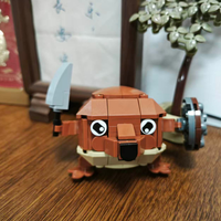 Set de 100 Bloques de Construcción con Diseño de Meme '¿Qué Hace el Perro?', Lindo Perro con Espada y Escudo, Modelo de Ladrillos para Armar, Juguete Decorativo para Niños y Adultos