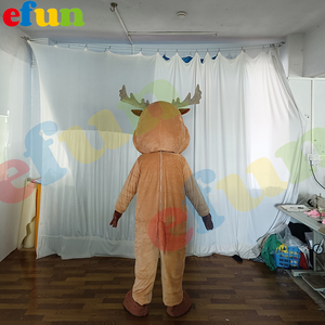 Efun MOQ 1 pieza personalizado Navidad alce ciervo mascota disfraz tamaño adulto caminar <span class=keywords><strong>Animal</strong></span> mascota disfraz para la venta - Product Image 6