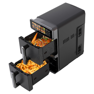 Nồi chiên không khí ngăn xếp đôi tốc độ nhanh hơn để nấu nhanh hơn và năng lượng sinh thái-biến cockwise hoặc chống cockwise làm nóng thức ăn đồng đều hơn - Product Image 6