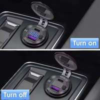 Cargador de Coche Universal de Aleación de Aluminio de 65W Tipo-C QC3.0 PD con Carga Rápida, 4 Puertos USB, 12-24V, LED, 1 Año de Garantía para Autos