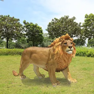 Resin Bionic animal Custom Animatronic Theme Park World Lion Animatronic Model