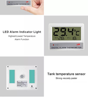 Thermomètre numérique d'aquarium d'usine KT501, 0-37 ℃   Plage de mesure, ℃ / ℉   Indicateur d'alarme de température LED commutable, haute et basse température