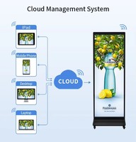 Affichage numérique sur pied 75 pouces 4K, écran plein, Android AI, humanoïde virtuel, kiosque sans écran tactile, microphone intégré pour restaurant, hôtel