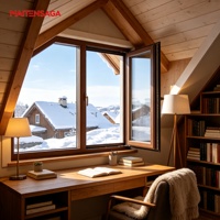 Fenêtre à battant en aluminium triple vitrage à rupture de pont thermique, système d'isolation acoustique pour bâtiments en climat froid