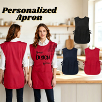 Tablier unisexe imperméable de type Cobbler avec logo personnalisé, tablier gilet avec liens latéraux ajustables et poches pour le personnel de salon, serveurs et nettoyeurs