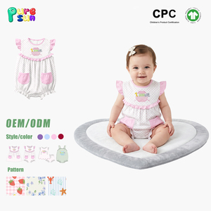 Vêtements pour bébé personnalisés, mignons, à motif <span class=keywords><strong>montgolfière</strong></span>, smockés, 100% coton biologique respirant, printemps-été, manches bouffantes, pour filles - Product Image 6