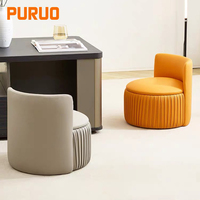 Fauteuil de salon au design italien, moderne, en velours et cuir PU, fauteuil de détente pour hôtel, appartement, villa, canapé rond