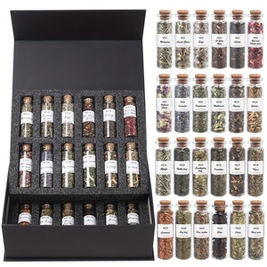 Kit de 24 <span class=keywords><strong>herbes</strong></span> et fleurs pour la sorcellerie - Ensemble d'<span class=keywords><strong>herbes</strong></span> séchées avec 1 cuillère à cristaux - Pour débutants et expérimentés en sorcellerie - Product Image 6