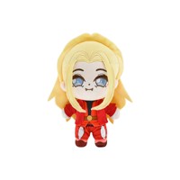 Peluche Garçon Vampire aux Cheveux Blonds Anime, Costume Rouge, Jouet en Peluche Kawaii Chibi pour Collection et Cadeau