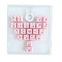 Keycaps Transparan dengan Ukiran Samping Kustom Bentuk Kupu-kupu Hati, Kerajinan PC untuk Keyboard Mekanik