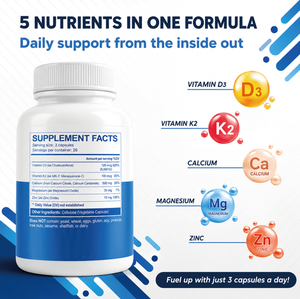 Offre Spéciale : Gélules de <span class=keywords><strong>Vitamine</strong></span> D3 <span class=keywords><strong>K2</strong></span> 1000 UI-50000 UI avec Calcium, Magnésium, Zinc <span class=keywords><strong>MK7</strong></span> pour Adultes – Soutien à la Santé Osseuse - Product Image 3