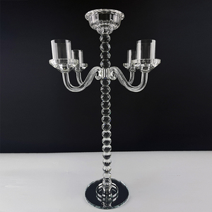 75cm Height Glass <strong>Tealight</strong> <strong>Holder</strong> 5 Arms Crystal Wedding Candelabra MH-Z0383 - Product Image 2
