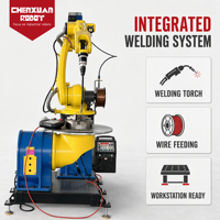 Sel Robot Pengelasan 6-Axis Terintegrasi Efisiensi Tinggi Dengan Positioner, Mesin Pengelasan Otomatis untuk Fabrikasi Struktur Logam