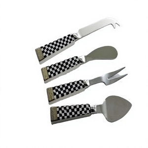 4-Piece Stainless Steel Knife <b>Set</b> Resin Handles Polished Blades Right-Hand Orientation Durable Sustainable Design Dishwasher - Product Image 1