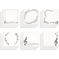 Nouveaux blocs-notes autocollants à motif de notes musicales, design minimaliste, blocs-notes pour procès-verbaux de réunion