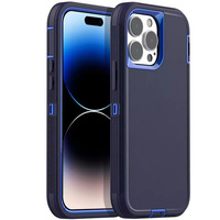 Coque de téléphone hybride robuste 3-en-1 antichoc compatible avec iPhone 17 16 16E 15 14 Plus 13 12 11 Pro Max Mini