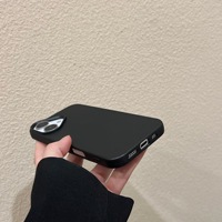Coque de téléphone unie effet litchi, antichute, compatible avec iPhone 13, 15, 16 Pro Max et 17/18 Pro.