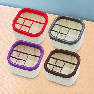 Creative Pen Holder Rectangle PP Plastic Office Organizer Six Grids Desktop Storage Box For Student And Office Use - Product Image 1