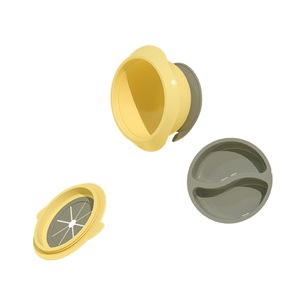 Bol pour aliments pour bébés avec base à ventouse, matériau PP sans BPA, jaune, grand format en forme de gourde, pour les repas des tout-petits de 1 à 2 ans - Product Image 4