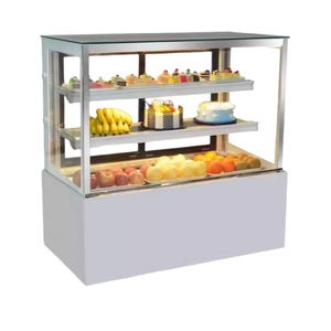 Congélateur réfrigérateur vitrine <span class=keywords><strong>rétro</strong></span> <span class=keywords><strong>noir</strong></span> en verre commercial pour gâteaux, aliments croustillants - Product Image 4
