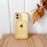 Étui de protection coloré transparent en TPU avec fente pour carte d'identité pour iPhone 11 12 13 14 15 16 17 18 Pro Max