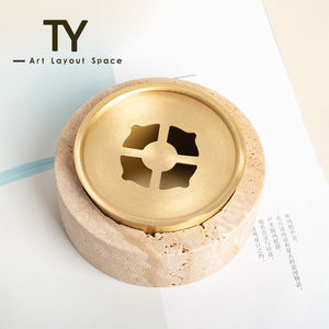 Simple y creativo <span class=keywords><strong>pelo</strong></span> de caballo mármol metal de gama alta <span class=keywords><strong>Cenicero</strong></span> adornos modelo decorativo habitación ventas Oficina hogar muebles - Product Image 5