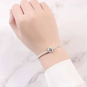 Colgantes de letras de alta calidad para niños con diseño de árbol tecnológico, de circonita, chapados en plata y oro rosa, bonitos, para joyería DIY, de lujo ligero certificado - Product Image 5