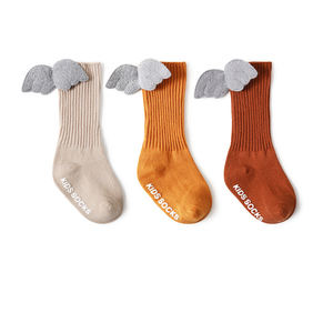 Calcetines antideslizantes <span class=keywords><strong>de</strong></span> algodón con lazo para bebé, medias largas a rayas <span class=keywords><strong>de</strong></span> Color liso para niño y niña - Product Image 4