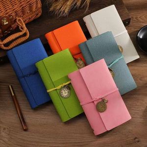 A6 Creative Spiral-Bound Notebook Multi Color Refillable Handmade Planner PU Leather Cover Retro Notebook <b>Diary</b> - Product Image 1