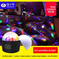 Tragbare LED-DJ-Leuchte für Autos, Kleine Magische Kugel Bühnenbeleuchtung, Mini-Kristall USB-Sprachsteuerung Atmosphärenlicht D33-10 mit Anpassbarem Logo