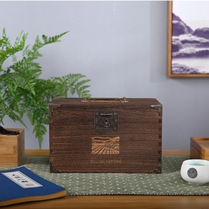 Caja de Madera Sólida para Empaque de Té, Rectangular, con Cierre, de Pino, para Regalos y Artesanías, 14.5 Pulgadas de Alto, Empaque General - Product Image 2