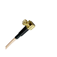 Câble coaxial RG316 SMA femelle vers MCX femelle coudé, assemblage SMA-KY-RG316-MCX-JW, fourni par l'usine