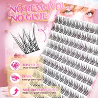 Faux cils synthétiques en queue de poisson faits à la main par maman, courbés, sans tige, mignons, naturels, réalistes, style idole