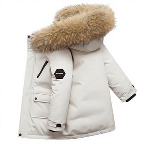 <span class=keywords><strong>Veste</strong></span> coupe-vent pour adolescent avec capuche amovible, fermeture éclair, rembourrage en coton épais, écologique, respirante, longue - Product Image 1