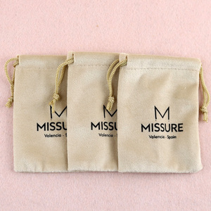 Custom logo Printed <b>Gift</b> Bags for Jewelry Card Drawstring Dust Velvet Jewellery Pouches Suede Jewelry Packaging Bags - Product Image 6