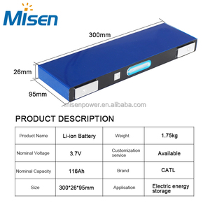 แบตเตอรี่ลิเธียมไอออนแบบแท่งรีชาร์จได้ Prismatic Catl 3.7v 127.5ah 139ah 116ah 117ah Li-Ion Nmc สำหรับขายส่ง - Product Image 2