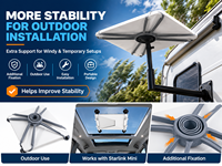 Kit d'installation Starlink avec étui de protection, support à ventouse, sangle coupe-vent, organisateur de câbles pour la maison, le camping-car, le camping et les voyages