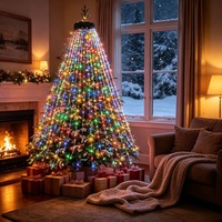 Étoile lumineuse pour sommet de sapin de Noël, 200 LED, prise USB, télécommande, changement de couleur, blanc chaud, pour décoration de sapin de Noël