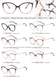 Kính mắt thời trang gọng kim loại MS 92303 kiểu mắt mèo, chất liệu TR90, chống ánh sáng xanh, thiết kế thời trang nhiều màu sắc, có thể tùy chỉnh logo. - Product Image 6