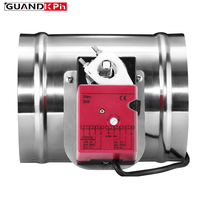 Vanne motorisée de régulation de volume pour conduits d'air CVC en acier inoxydable 201, commande de signal analogique 0-10V 4-20mA